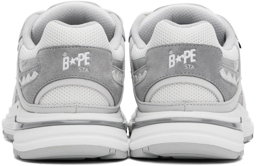 BAPE White & Gray Sports Runner M2 Sneakers A Bathing Ape display picture 1