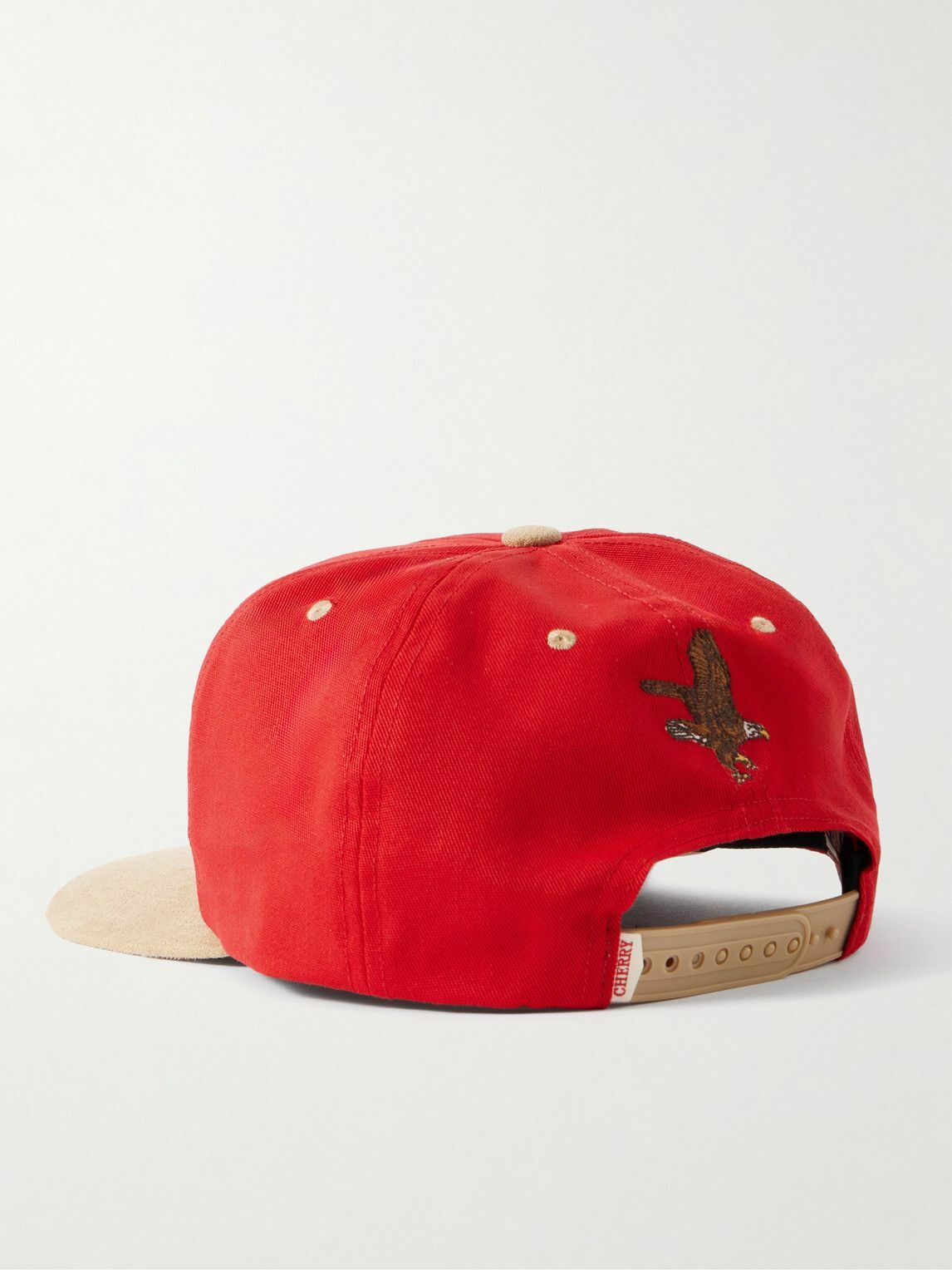Cherry Los Angeles - Navajo Suede-Trimmed Logo-Embroidered Twill Baseball Cap