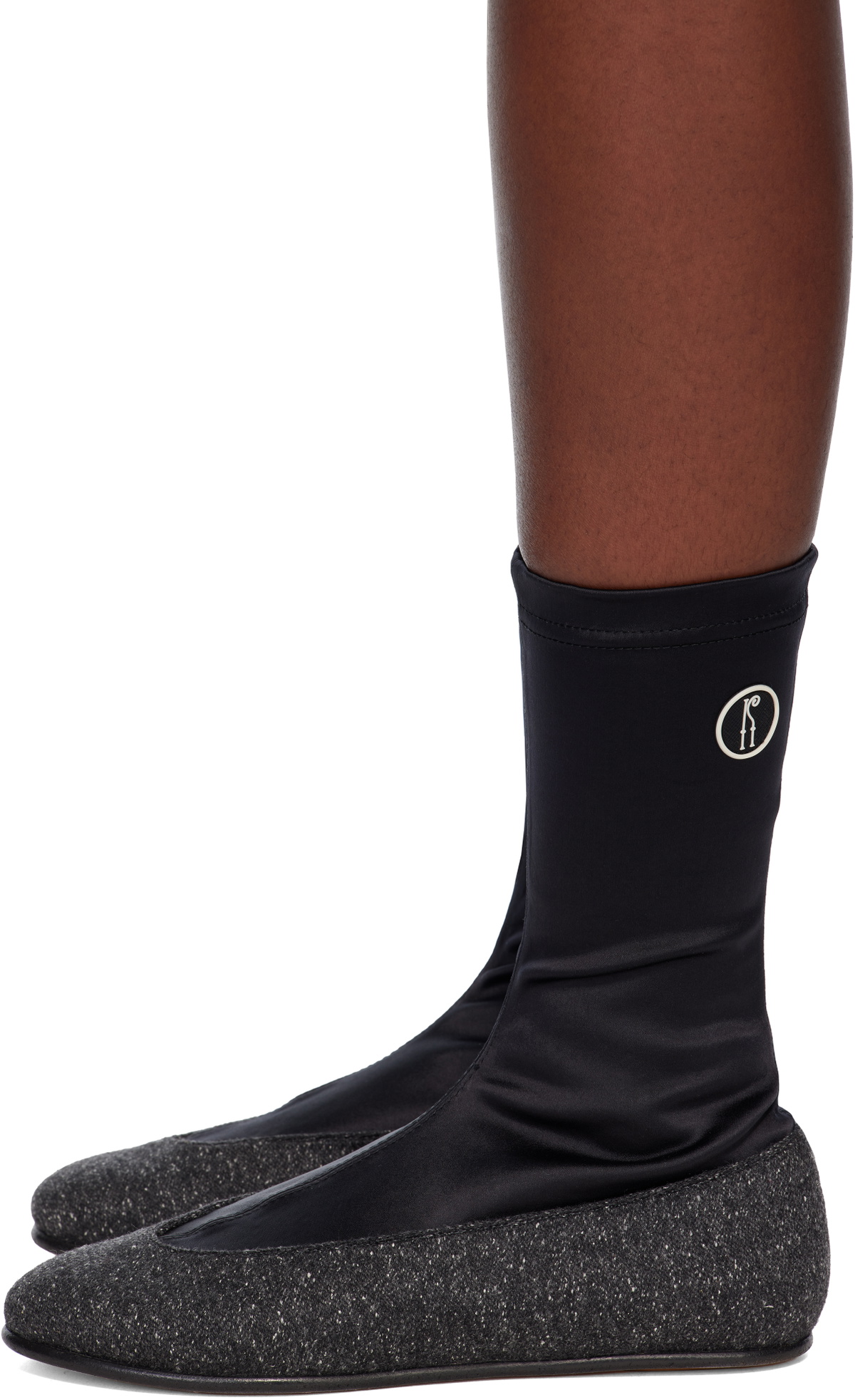 Kiko Kostadinov Black & Gray Proxima Low Ballerina Boots