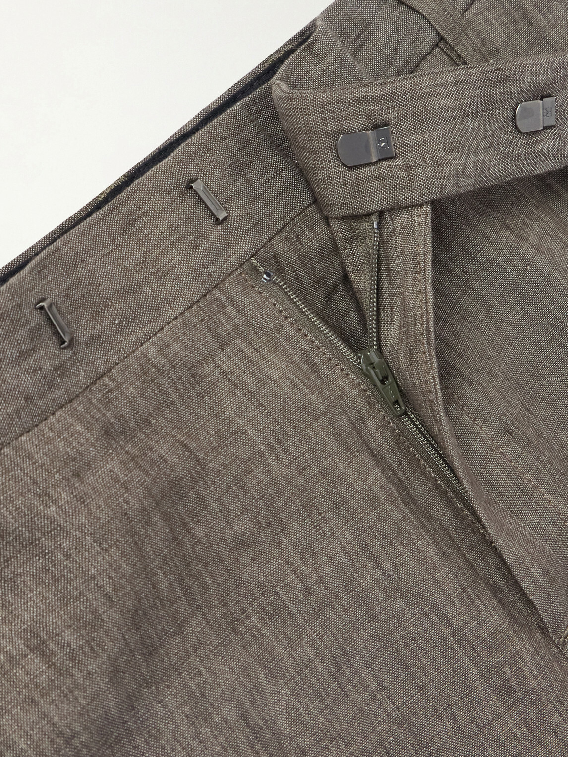 Sunspel - Straight-Leg Pleated Linen Suit Trousers - Brown