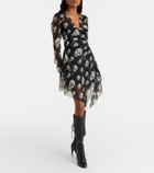 McQueen Skull asymmetric silk chiffon wrap dress