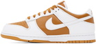 Nike White & Orange Dunk Low Sneakers