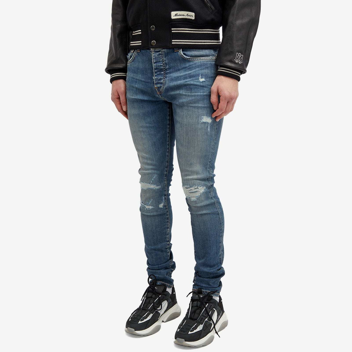 AMIRI Men's Fractured Jeans in Crafted Indigo Amiri