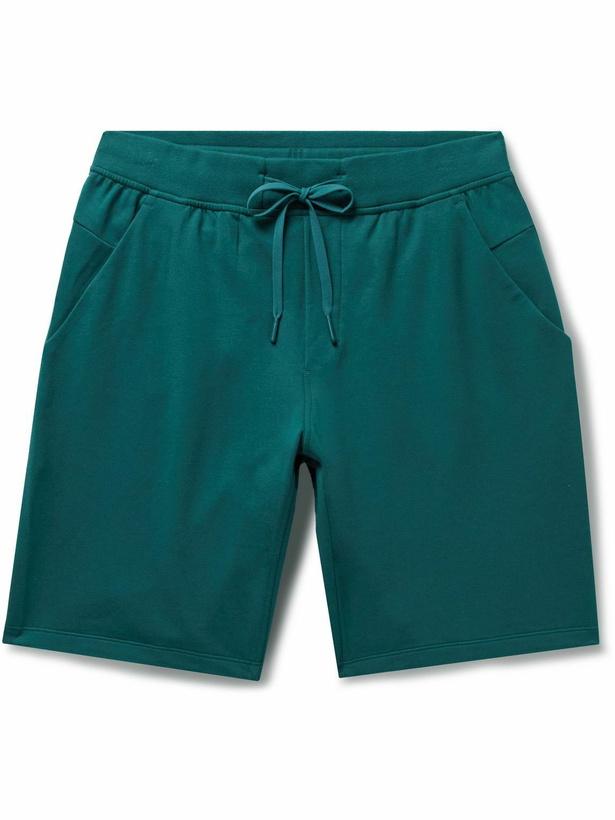 Photo: Lululemon - City Sweat Straight-Leg Jersey Drawstring Shorts - Green