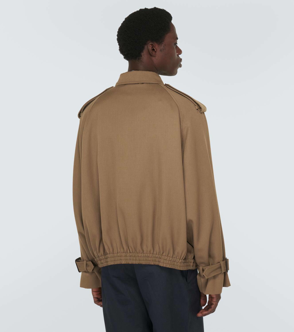 Miu Miu Logo wool gabardine blouson jacket Miu Miu
