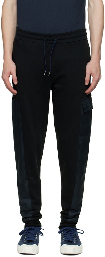 Photo: PS by Paul Smith Black Contrast-Panel Lounge Pants