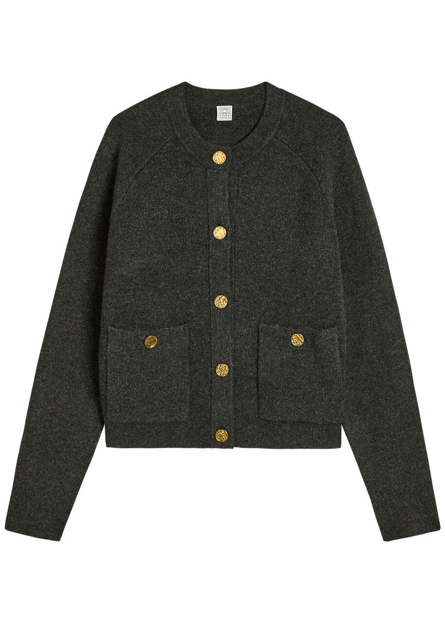 Toteme Wool-blend Cardigan Charcoal