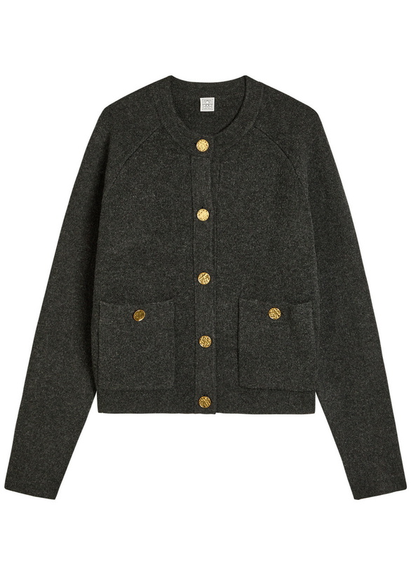 Photo: Toteme Wool-blend Cardigan Charcoal
