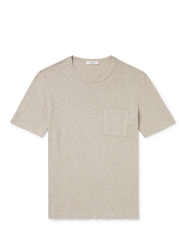 Photo: MR P. - Mélange Cotton and Linen-Blend T-Shirt - Neutrals