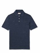 Brunello Cucinelli - Linen and Cotton-Blend Polo Shirt - Blue