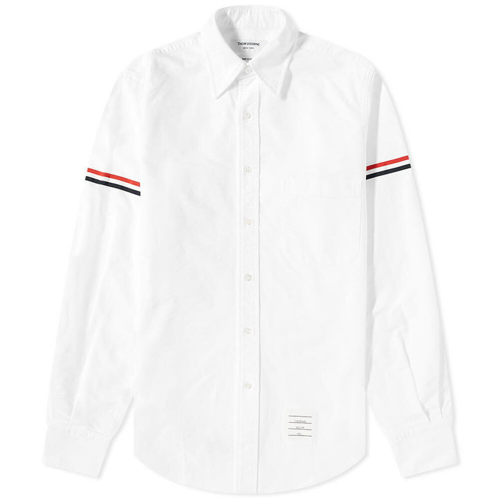 Photo: Thom Browne Men's Grosgrain Arm Band Oxford Shirt in White