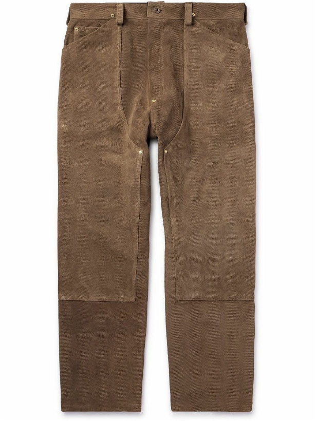 Photo: 4SDesigns - Throwing Fits Utility Straight-Leg Leather-Corduroy Trousers - Unknown