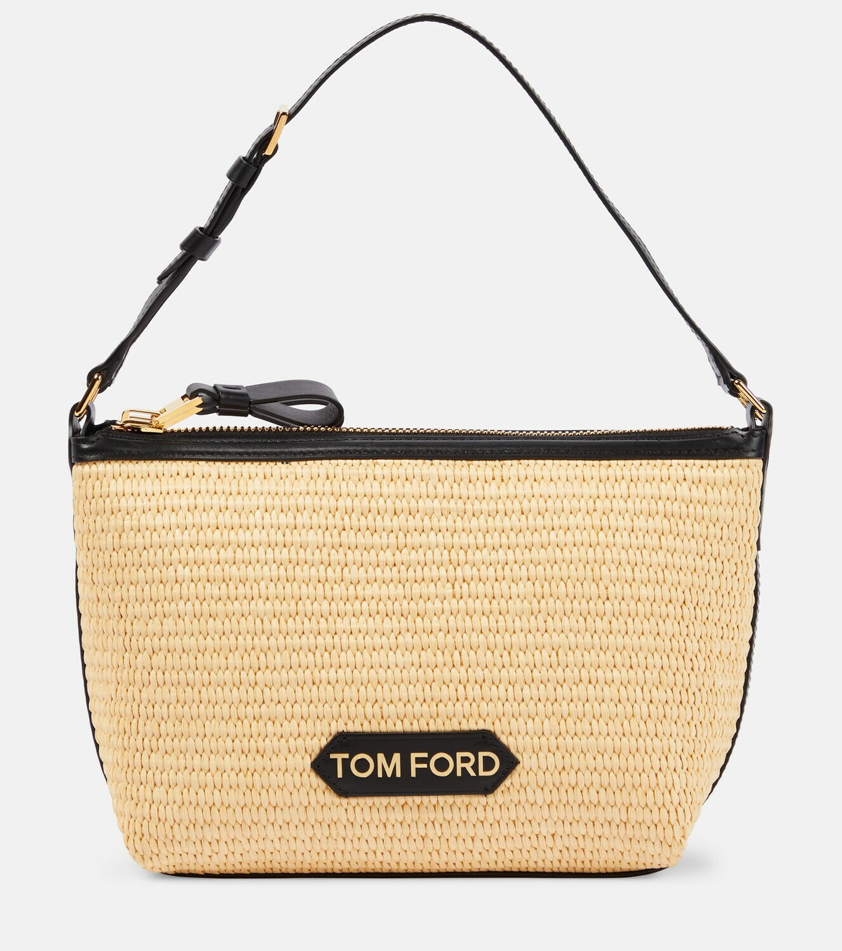 Tom Ford Label Mini raffia-effect shoulder bag TOM FORD