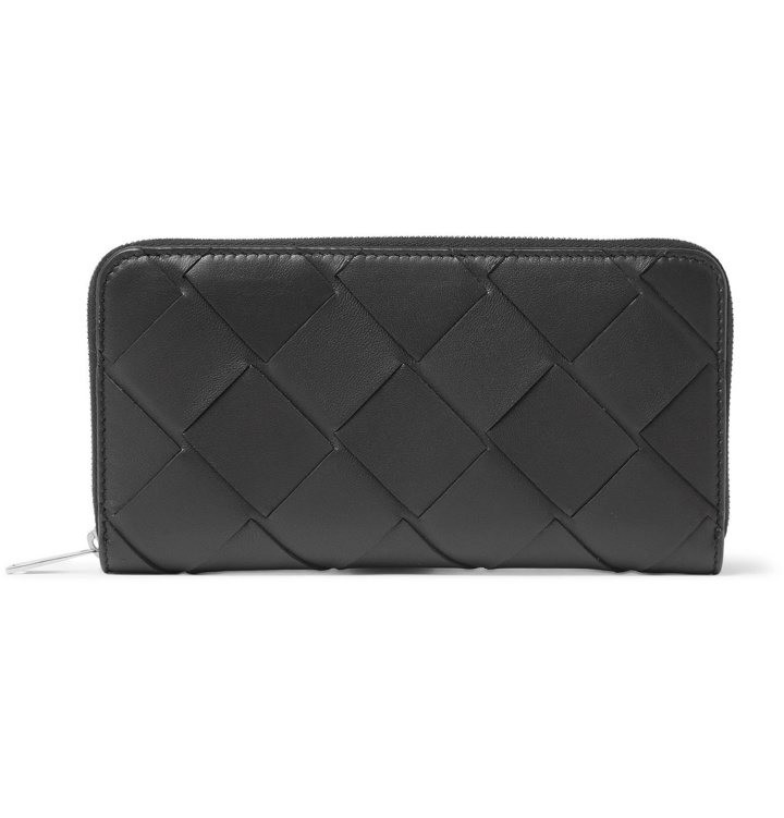 Photo: Bottega Veneta - Intrecciato Leather Zip-Around Wallet - Black