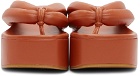 Dries Van Noten Orange Platform Thong Heeled Sandals
