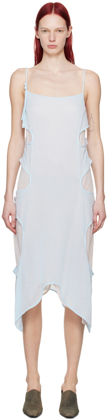 Eckhaus Latta Blue & White Perdita Midi Dress