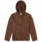 Universal Works Men's Terry Fleece Beach Hoody in Brown