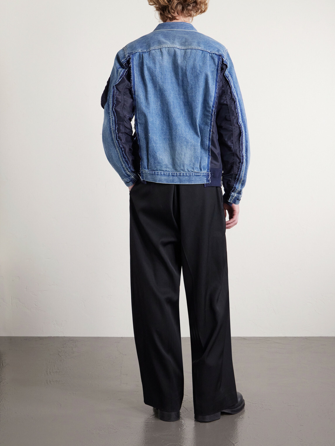 Sacai - Denim and Nylon-Twill Bomber Jacket - Blue Sacai Sacai - Denim and Nylon-Twill Bomber Jacket - Blue Sacai