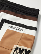 Valentino - Printed Jersey Drawstring Bermuda Shorts - Brown