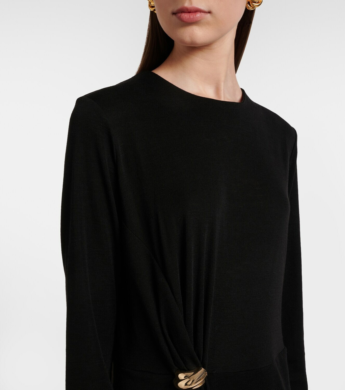 Vince Draped wool-blend midi dress