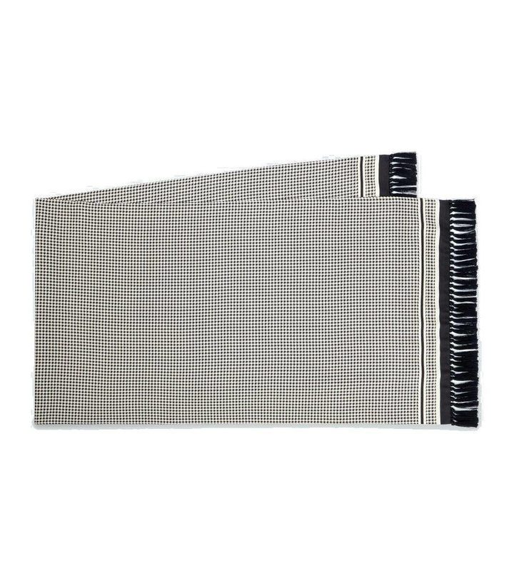 Photo: Loro Piana Houndstooth fringed silk scarf