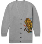 Loewe - Oversized Intarsia Wool-Blend Cardigan - Men - Gray