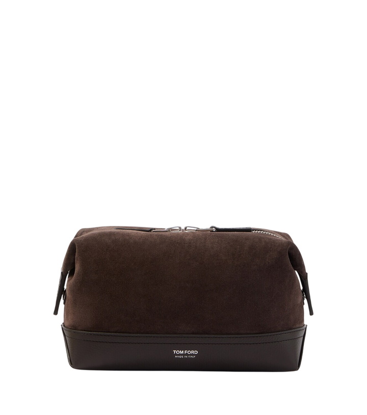 Photo: Tom Ford Leather-trimmed suede toiletry bag
