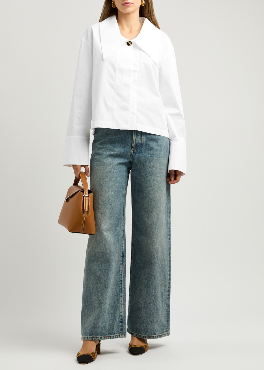 Rejina Pyo Riley Cotton-poplin Shirt Off White Rejina Pyo