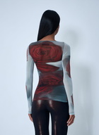 Jean Paul Gaultier Blurry Roses Mesh Tank Top
