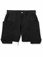 Rick Owens - Stefan Straight-Leg Distressed Wool-Drill Cargo Shorts - Black