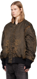 ALEXANDER DIGENOVA Black & Brown Double Layer Reversible Bomber Jacket