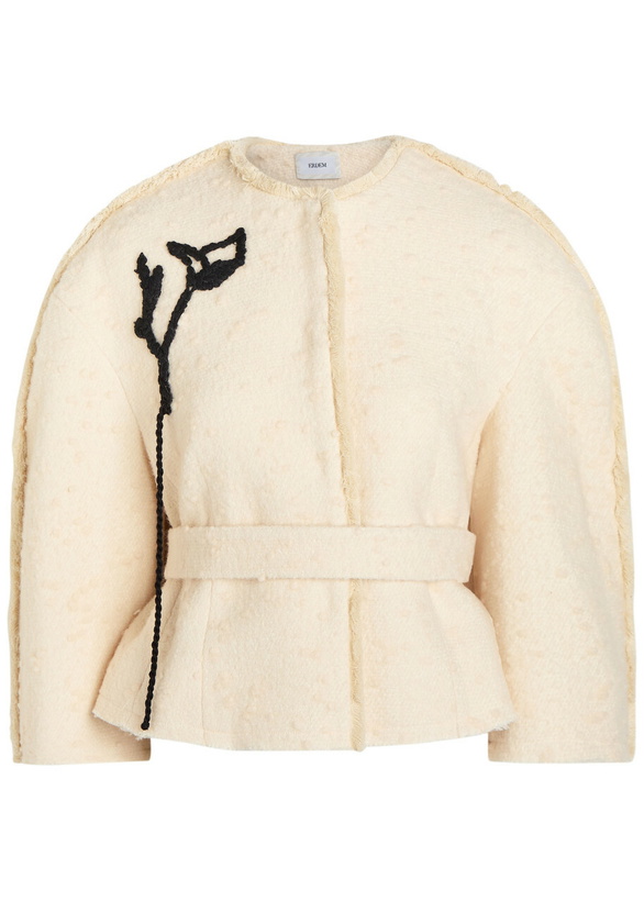 Photo: Erdem Cocoon Cropped Woven Jacket Ivory