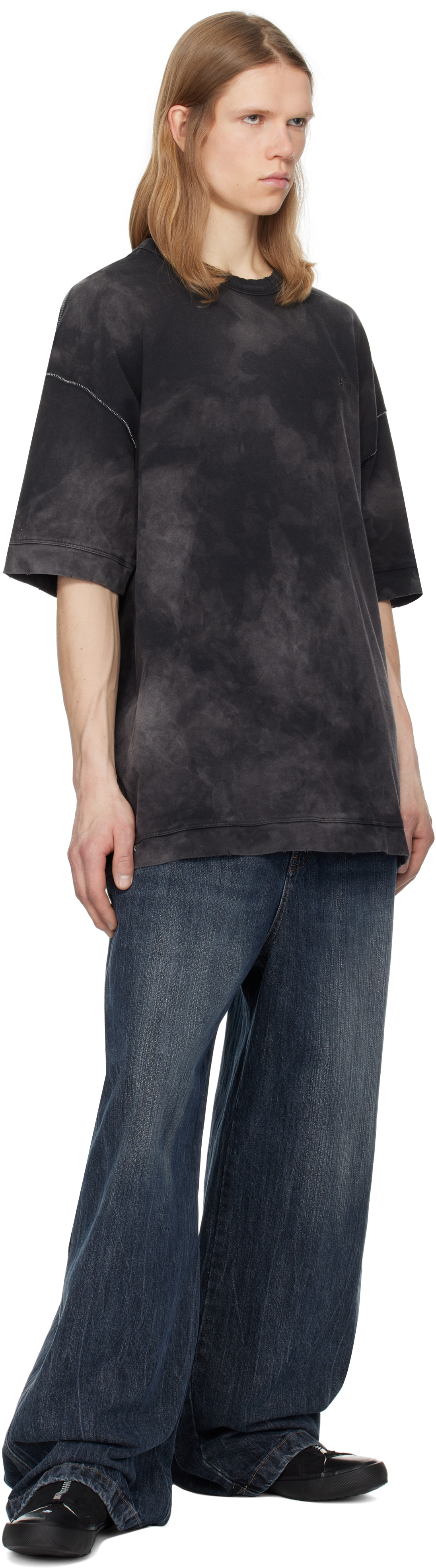Juun.J Black New Dyeing Over Fit T-shirt