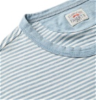 Faherty - Striped Indigo-Dyed Cotton-Jersey T-Shirt - Blue