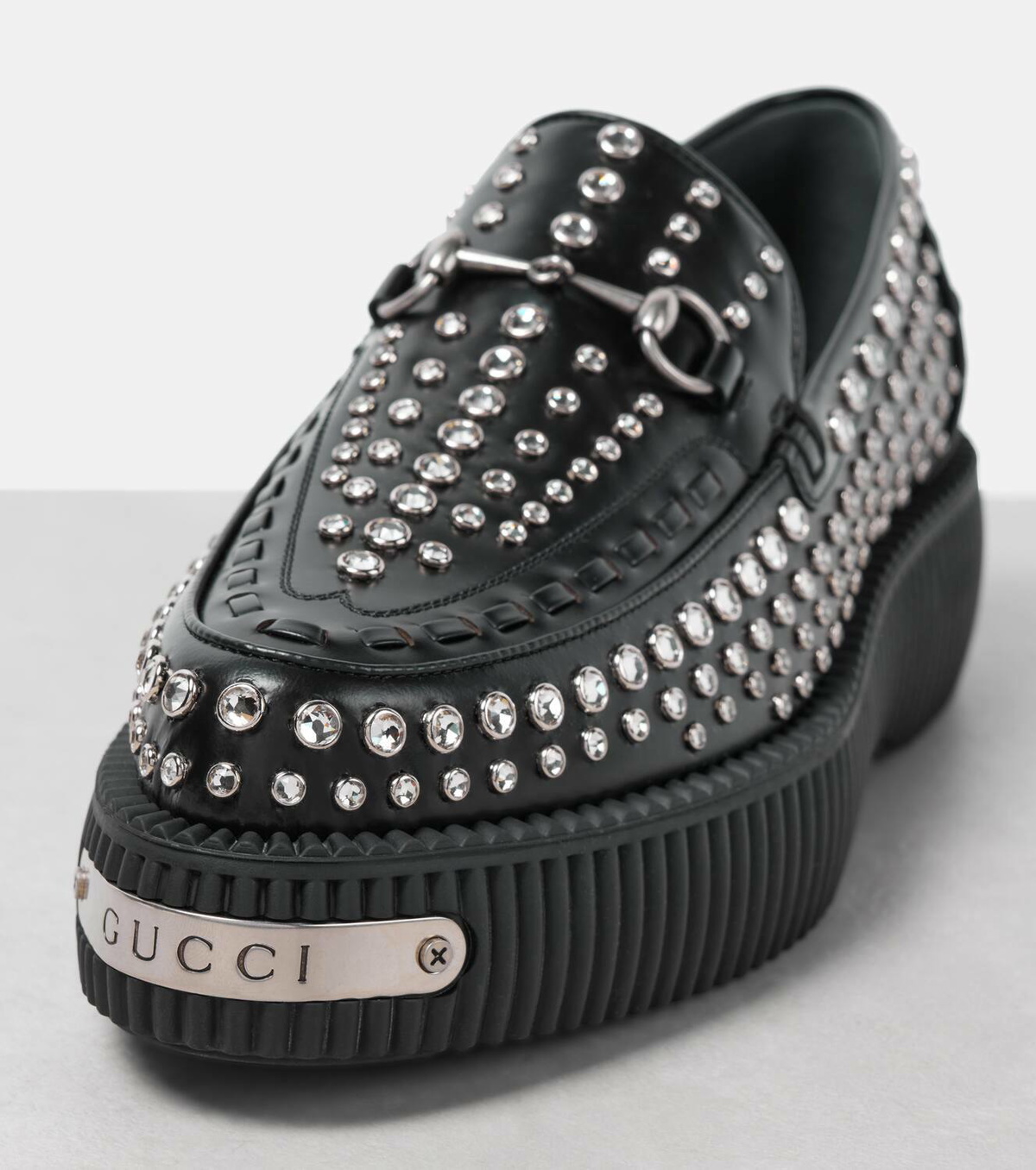 Gucci Men’s Black GG Diamante Leather Loafers Made in Italy Size 7 (245583) Gucci Damien embellished leather loafers Gucci main image 4