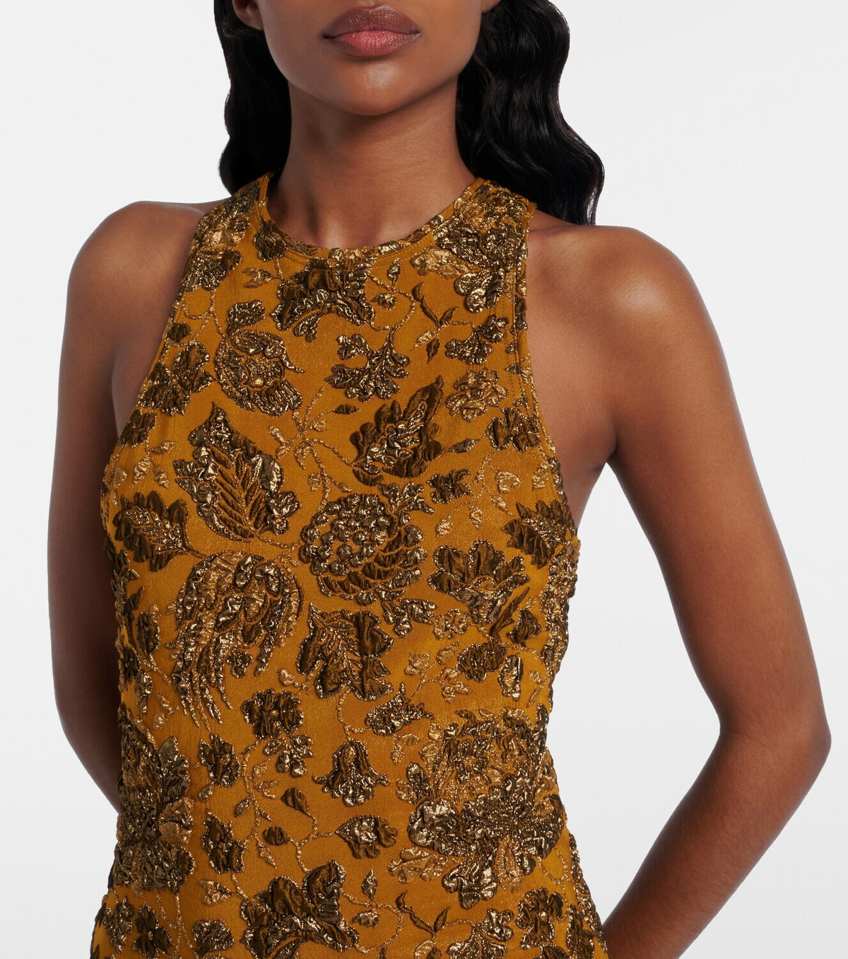 Saint Laurent Floral brocade minidress