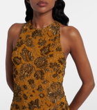 Saint Laurent Floral brocade minidress