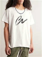 Greg Lauren - Logo-Print Cotton-Jersey T-Shirt - White