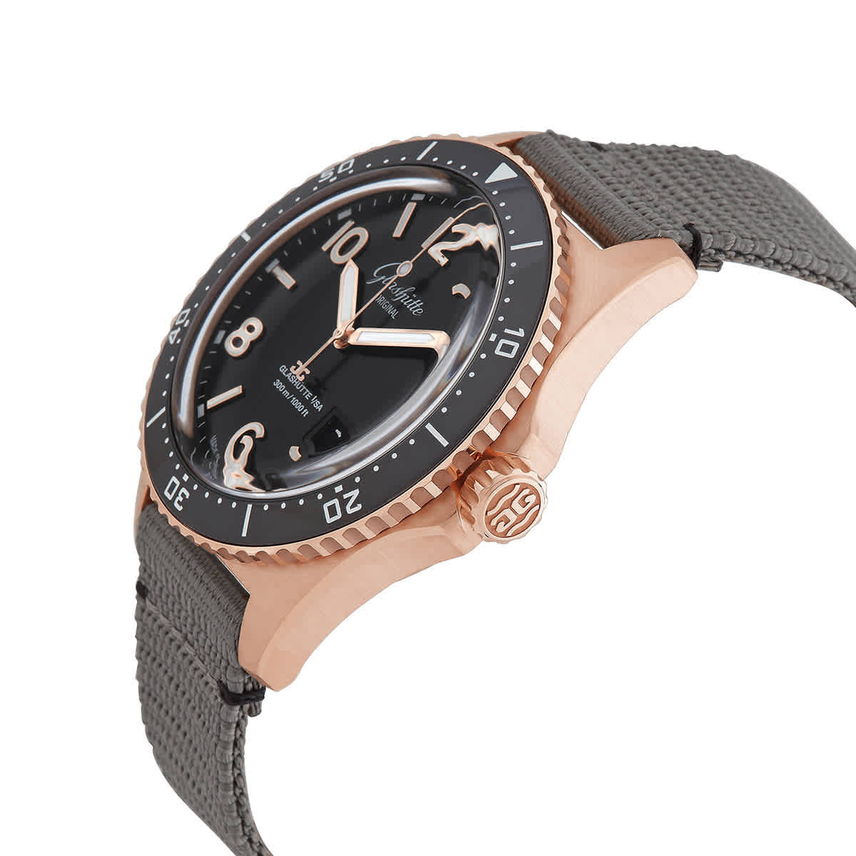 Glashutte Original SeaQ Panorama Automatic Black Dial Mens Watch 1-36-13-03-90-34