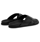 Dolce & Gabbana - Logo-Appliquéd Leather Sandals - Black