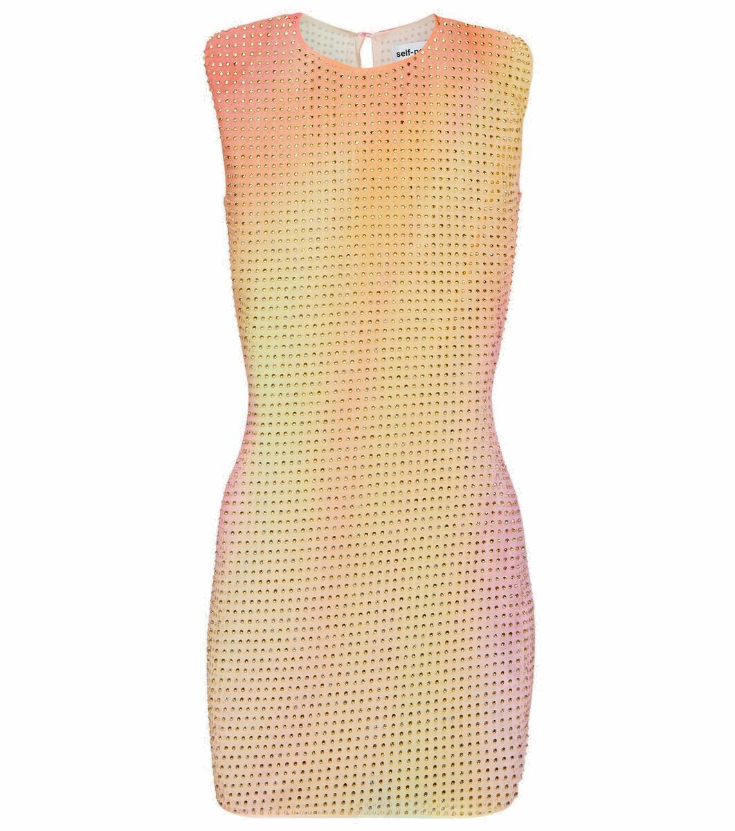 Self-Portrait Embellished mesh minidress Self-Portrait