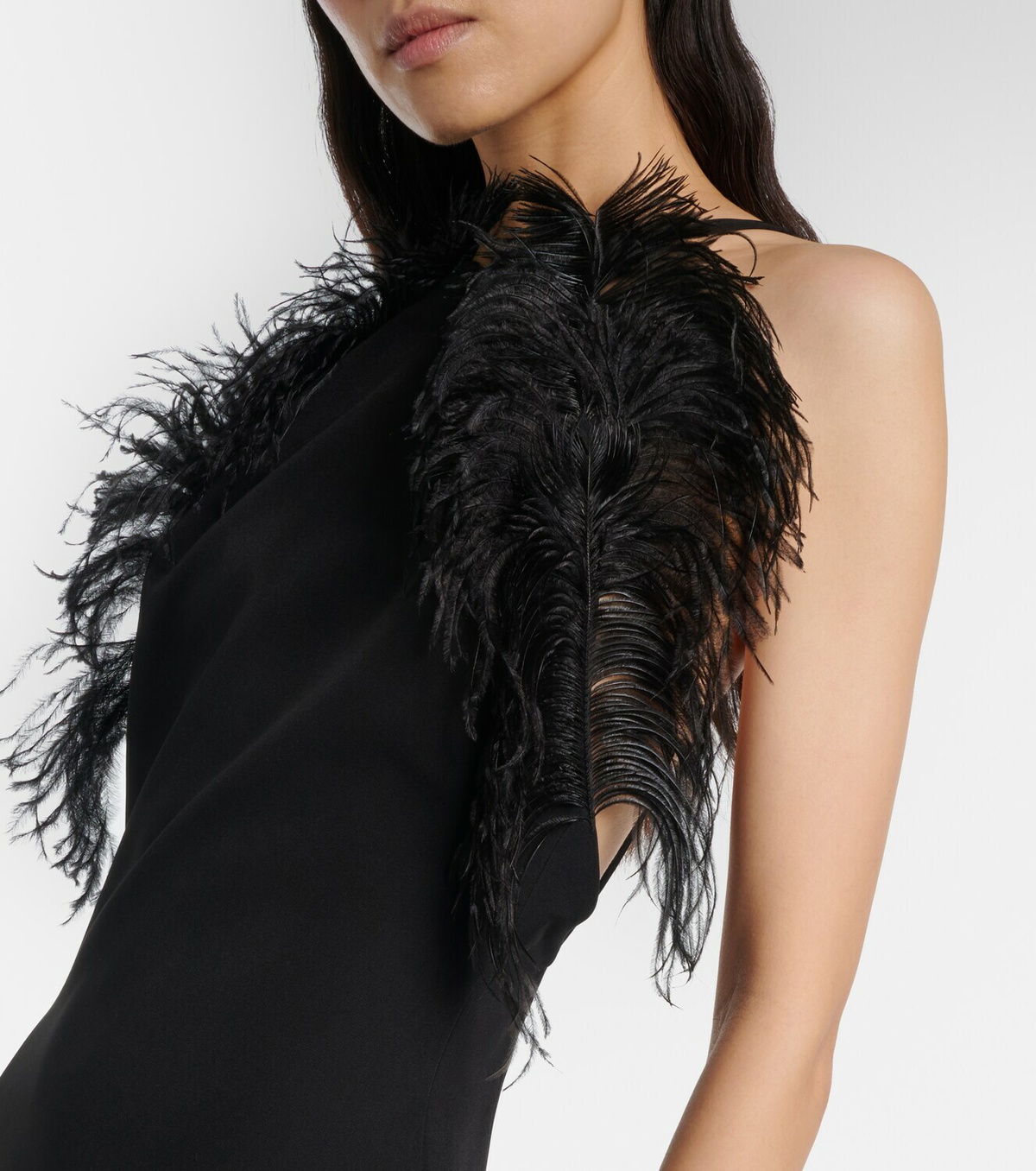 The Attico Feather-trimmed gown