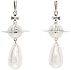 Vivienne Westwood Silver & White Giant Pearl Drop Earrings