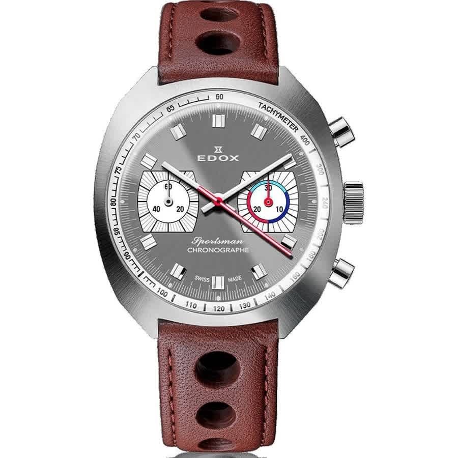 Edox Sportsman Chronograph Automatic Grey Dial Mens Watch 08202-3G-GIN