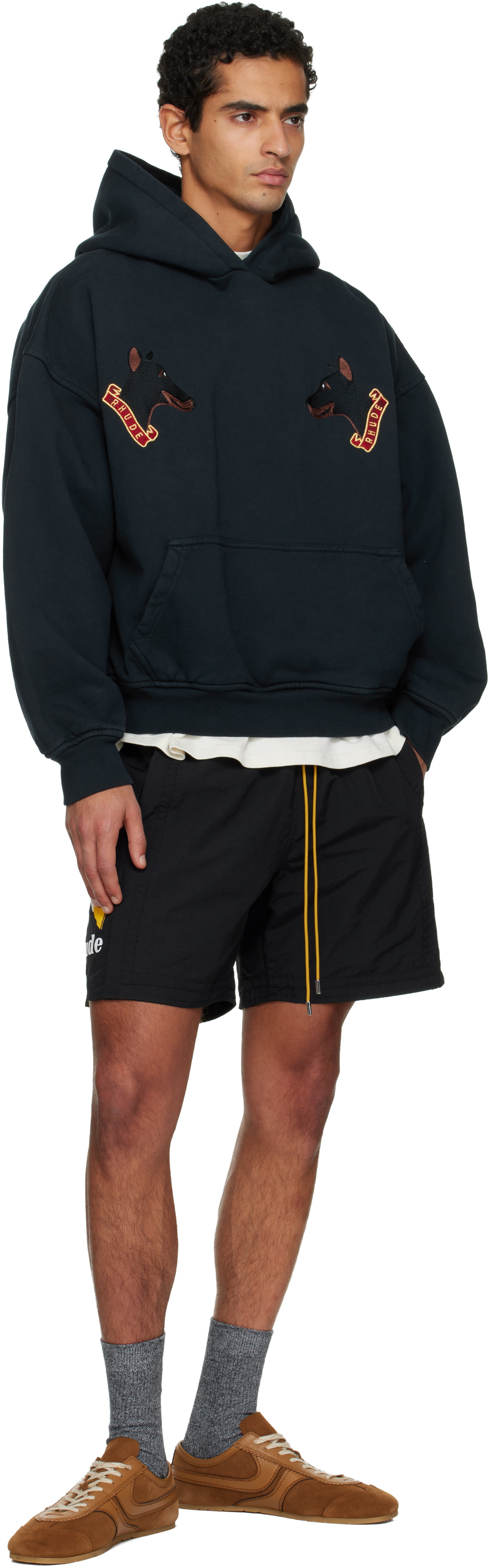 Rhude Black London Hound Hoodie
