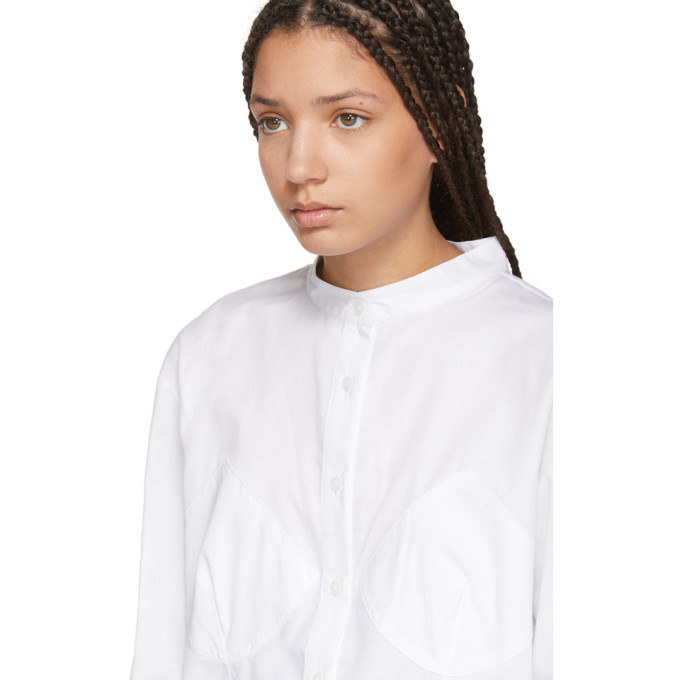 Wendelborn White Darted Bra Shirt