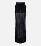 Gucci Semi-sheer crêpe maxi skirt