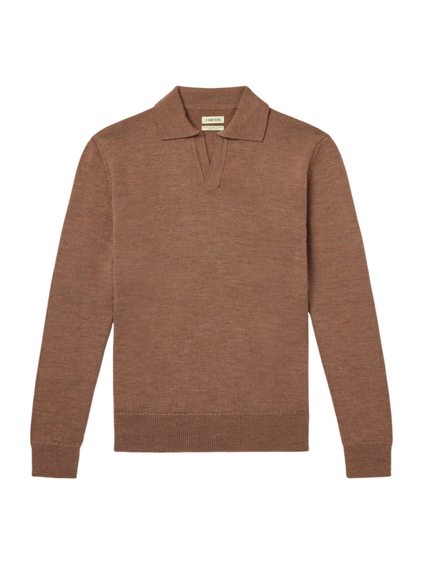 Photo: De Bonne Facture - Merino Wool Polo Sweater - Brown