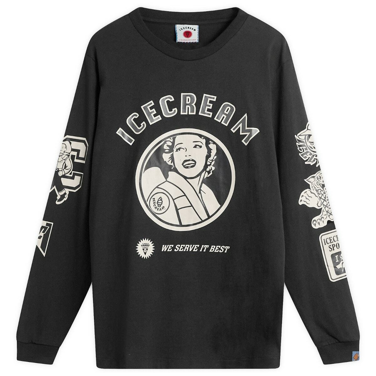 ICECREAM Men's Multi Graphic Longsleeve T-Shirt in Black