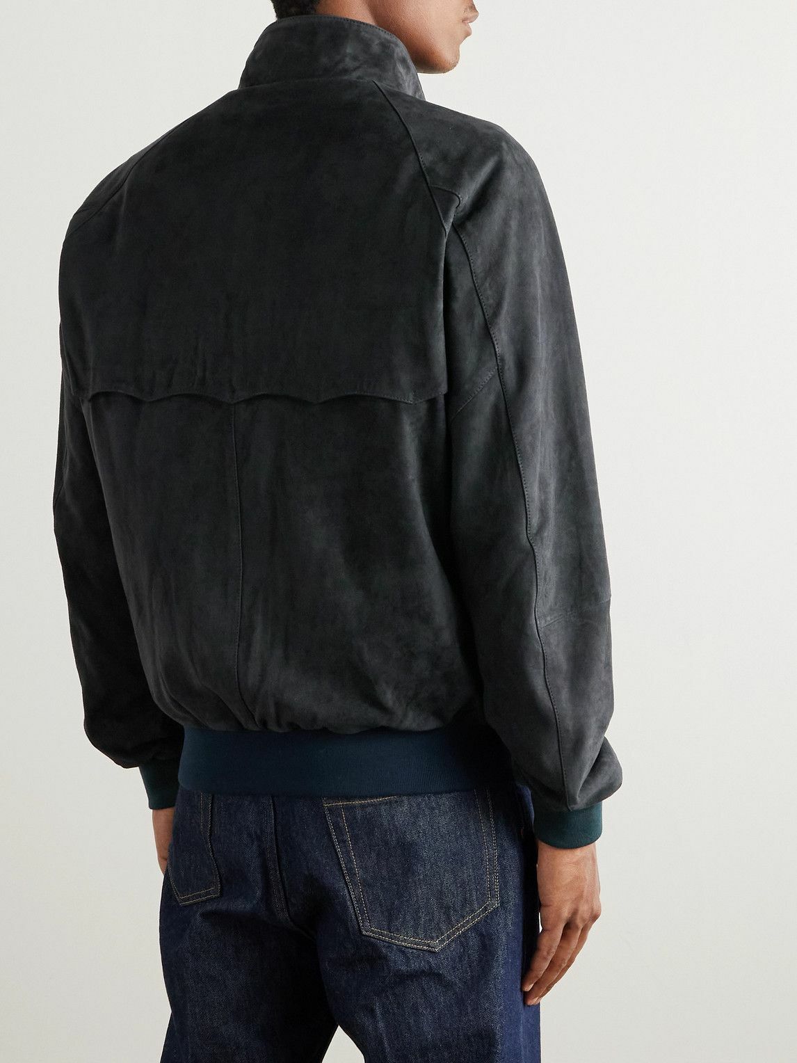Baracuta - G9 Suede Harrington Jacket - Blue